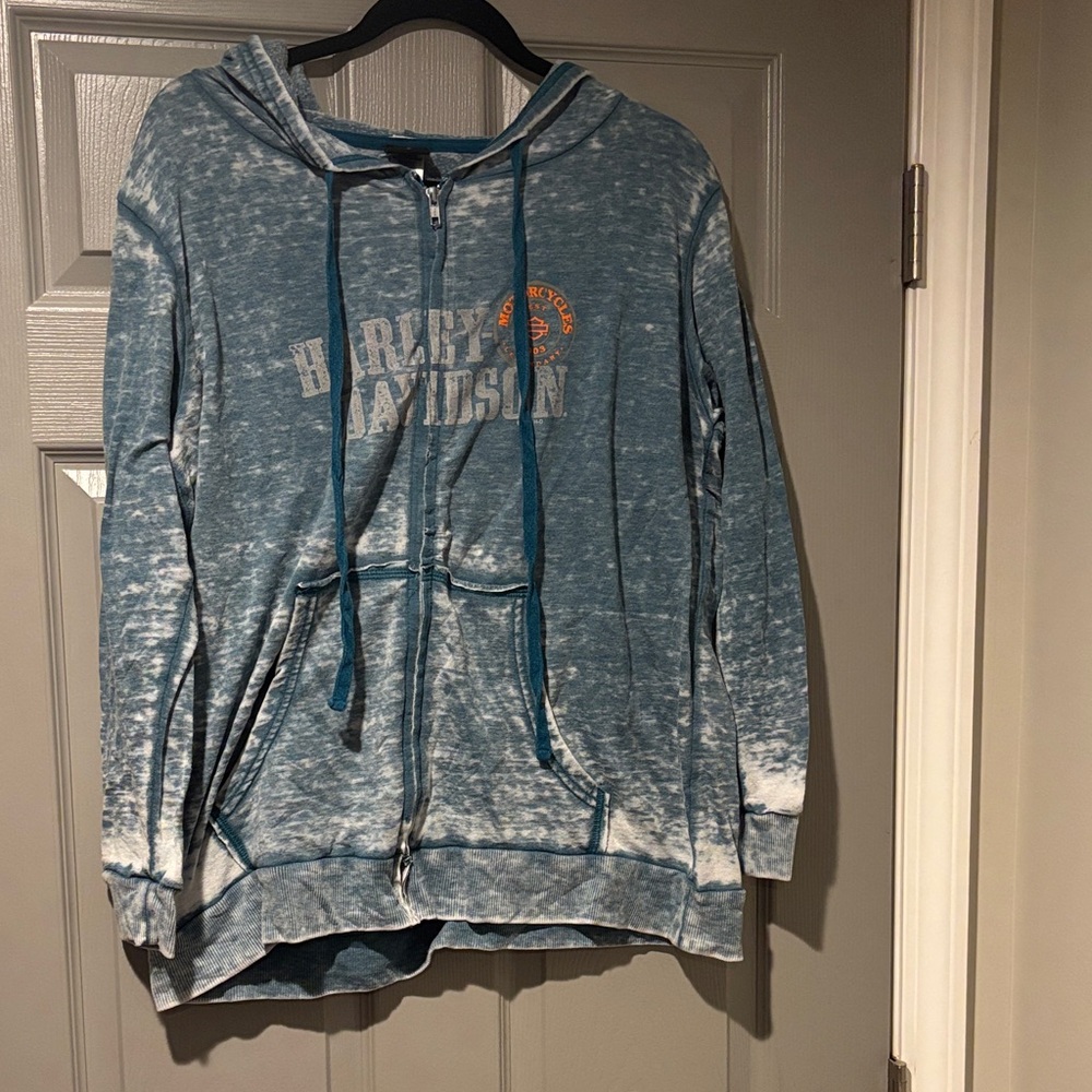 Harley-Davidson Distressed Blue Hoodie